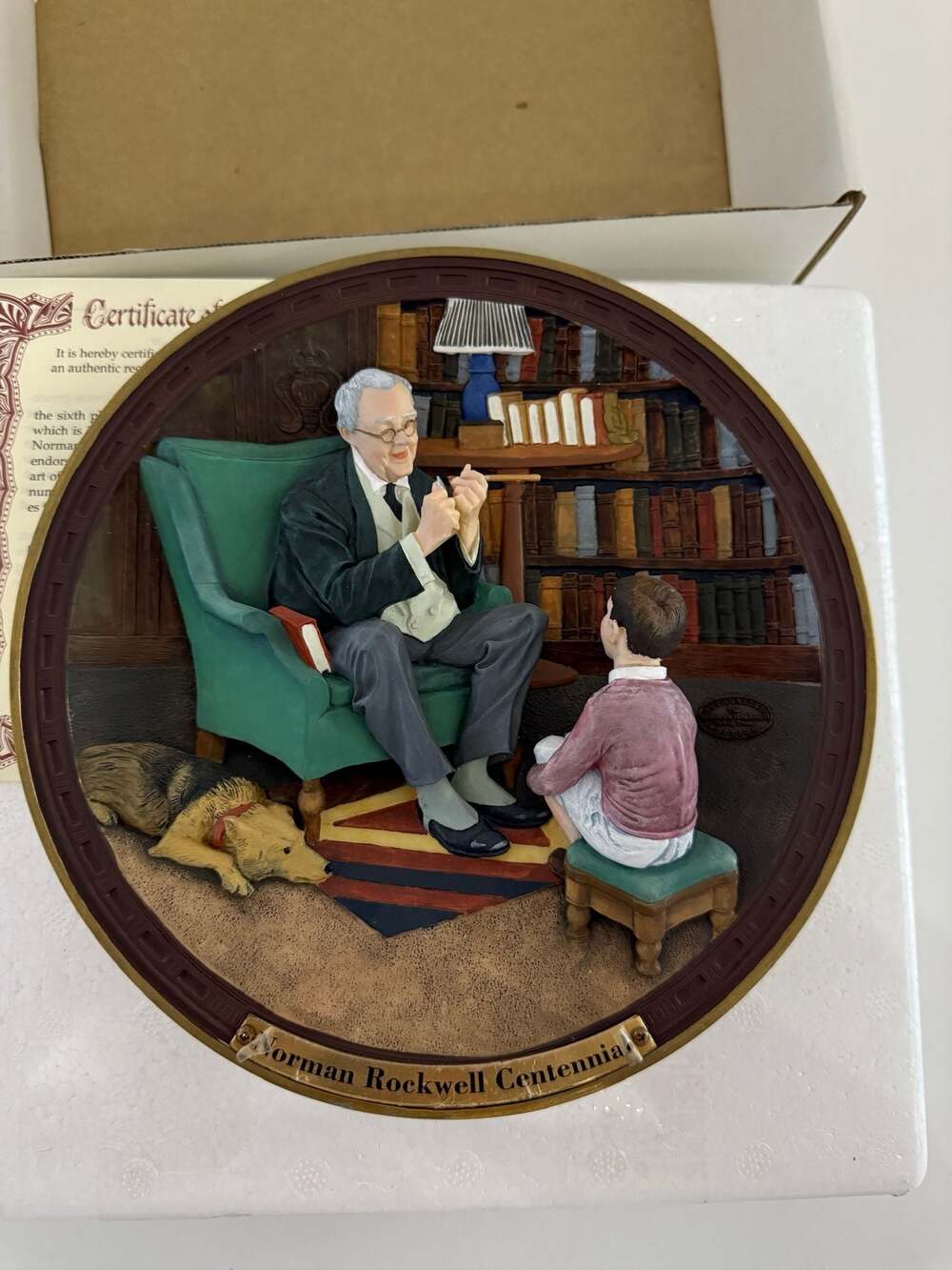 Norman Rockwell Centennial Collection 3D Resin Plate The Tycoon